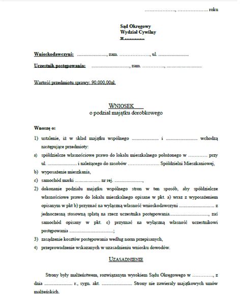 Umowa O Podział Majątku Wspólnego Wzór Doc Umowa o podział majątku wspólnego WZÓR doc .PDF